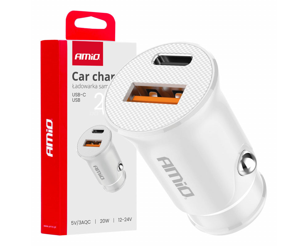 Autolader USB-A + USB-C 20W 12/24V
