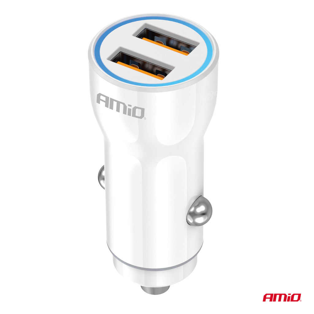 Autolader 2xUSB-A 12/24V AMiO 03879 - AMiO 03879 - afbeelding 2