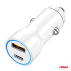 Autolader USB-A + USB-C 20W 12/24V AMiO 03881 - AMiO 03881 - afbeelding 3