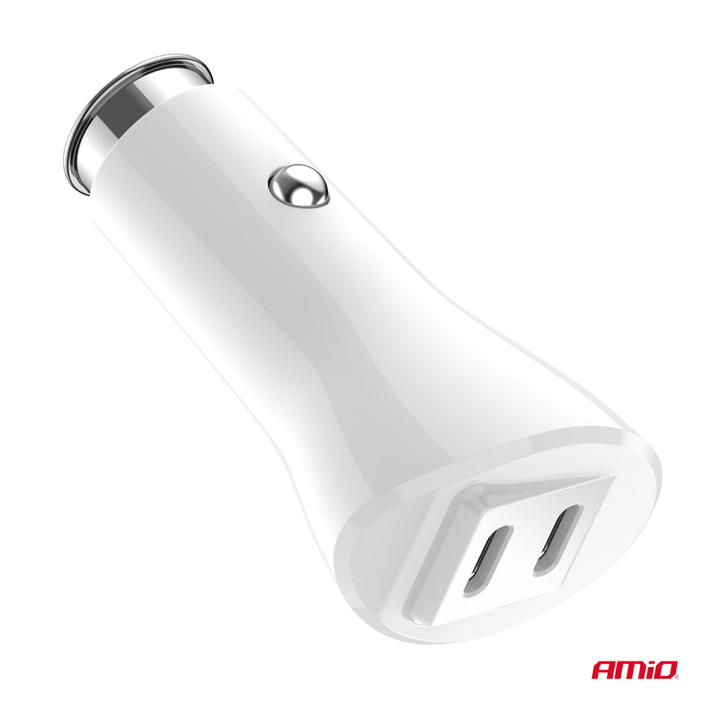 Autolader 2xUSB-C 40W 12/24V AMiO 03884 - AMiO 03884 - afbeelding 4