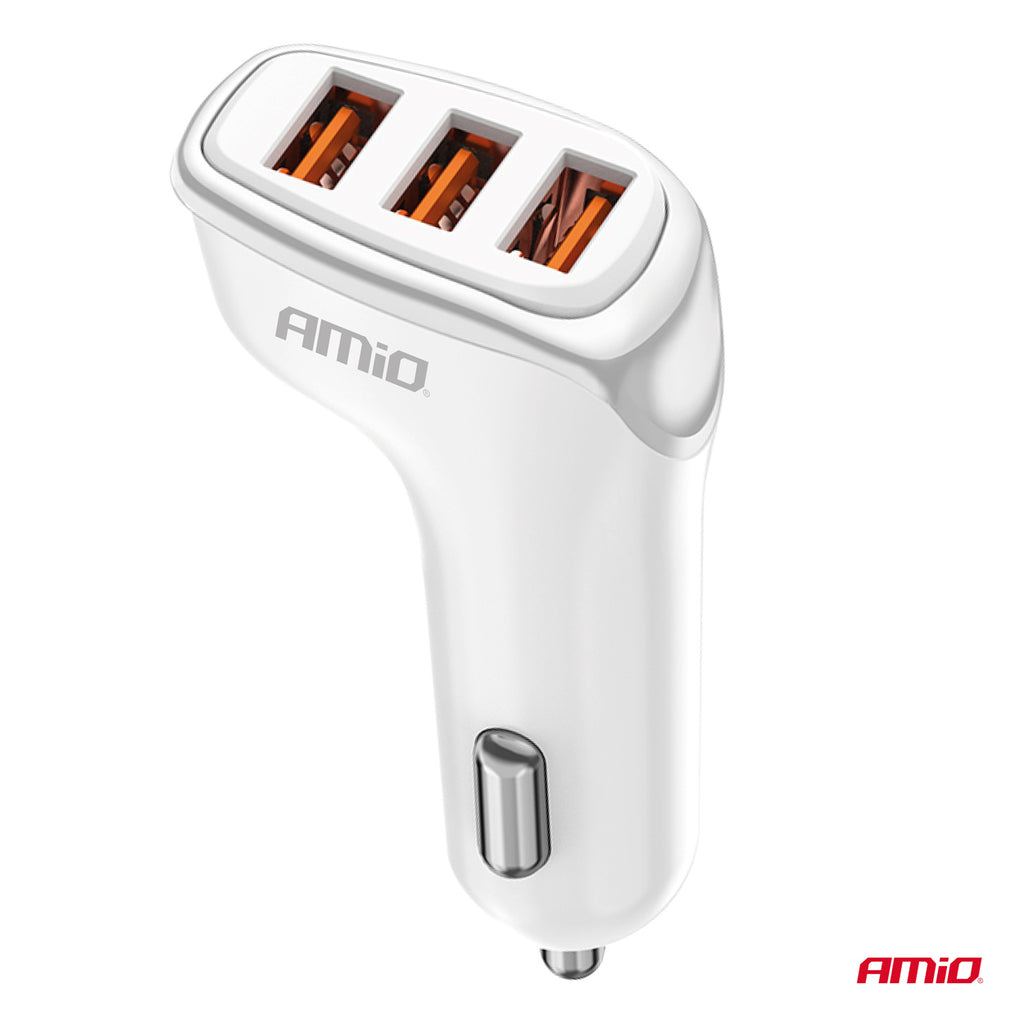 Autolader 3x USB-A 3.1A 12/24V AMiO 03885 - AMiO 03885 - afbeelding 2