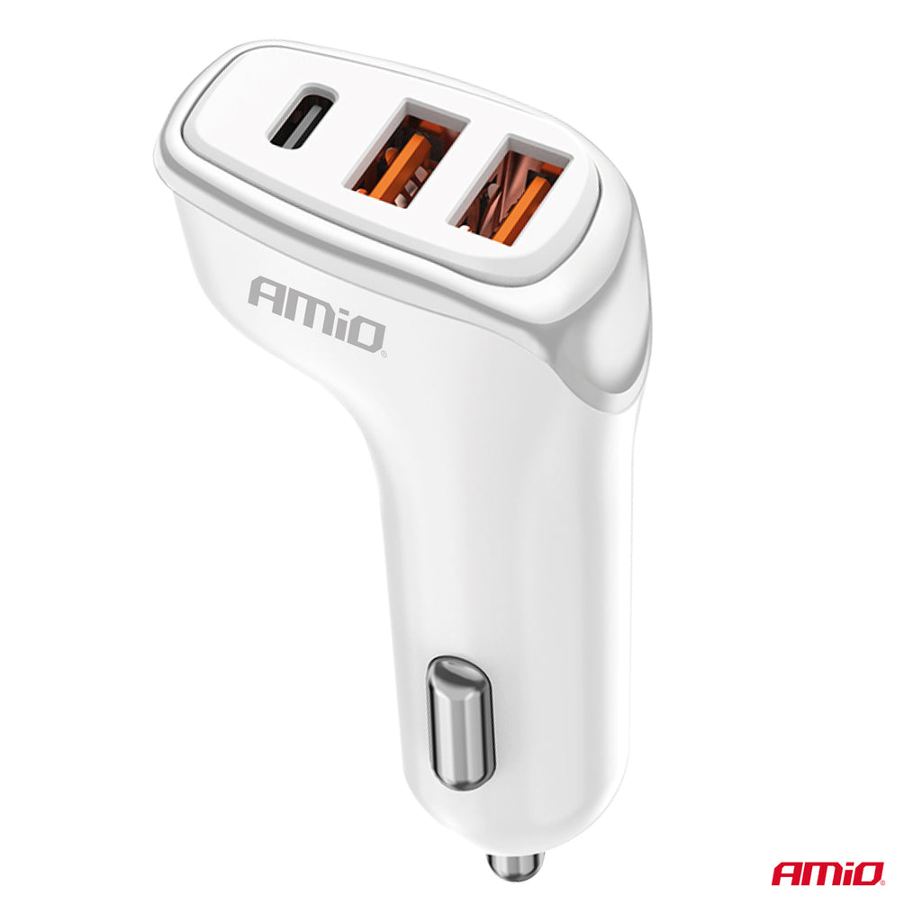 Autolader 2x USB-A + USB-C 38W 12/24V AMiO 03886 - AMiO 03886 - afbeelding 2