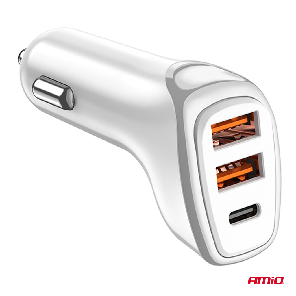 Autolader 2x USB-A + USB-C 38W 12/24V AMiO 03886 - AMiO 03886 - afbeelding 3