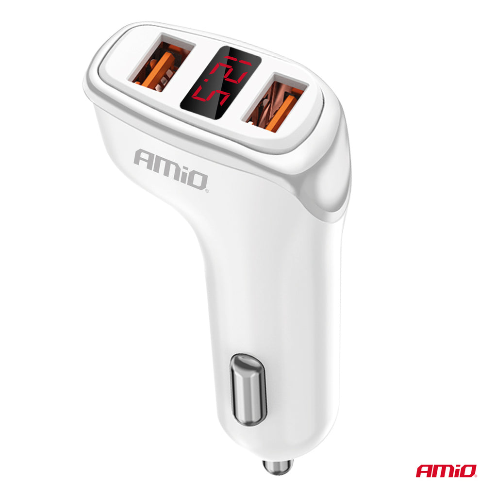 Autolader 2x USB-A + batterijcheck 3.1A 12/24V AMiO 03887 - AMiO 03887 - afbeelding 2