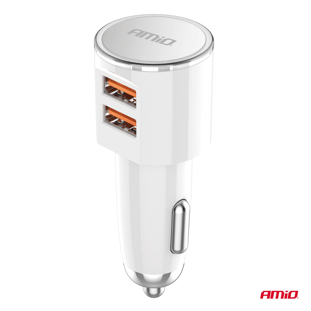 Autolader 2x USB-A 3.4A 12/24V AMiO 03888 - AMiO 03888 - afbeelding 2