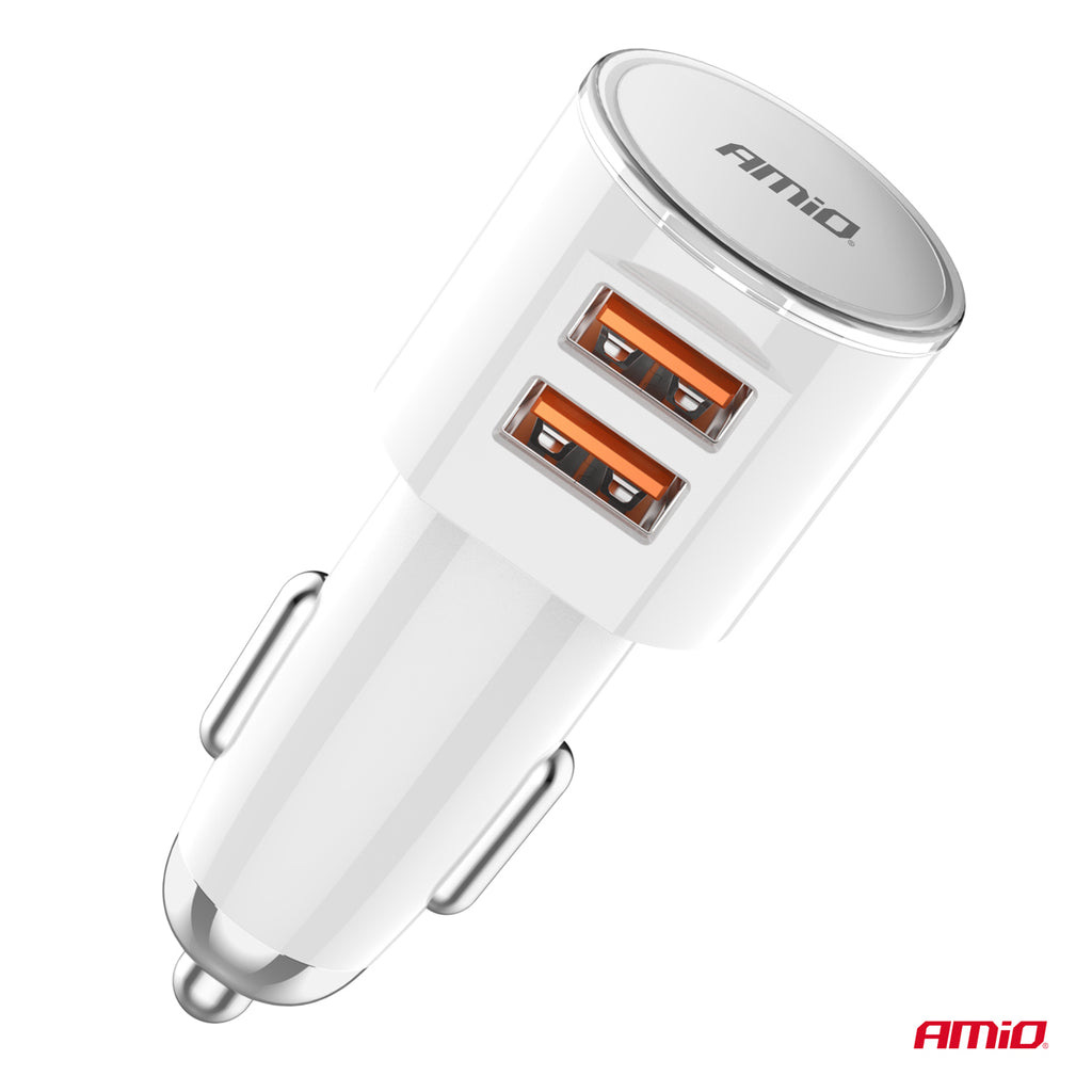 Autolader 2x USB-A 3.4A 12/24V AMiO 03888 - AMiO 03888 - afbeelding 3