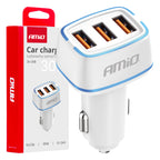 Autolader 3x USB-A 30W 12/24V AMiO 03889 - AMiO 03889 - afbeelding 1