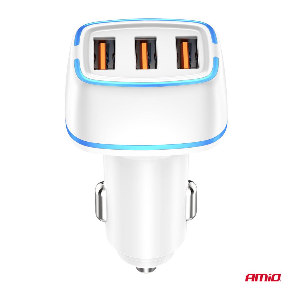 Autolader 3x USB-A 30W 12/24V AMiO 03889 - AMiO 03889 - afbeelding 4