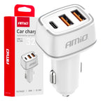 Autolader 2x USB-A + USB-C 32W 12/24V AMiO 03890 - AMiO 03890 - afbeelding 1