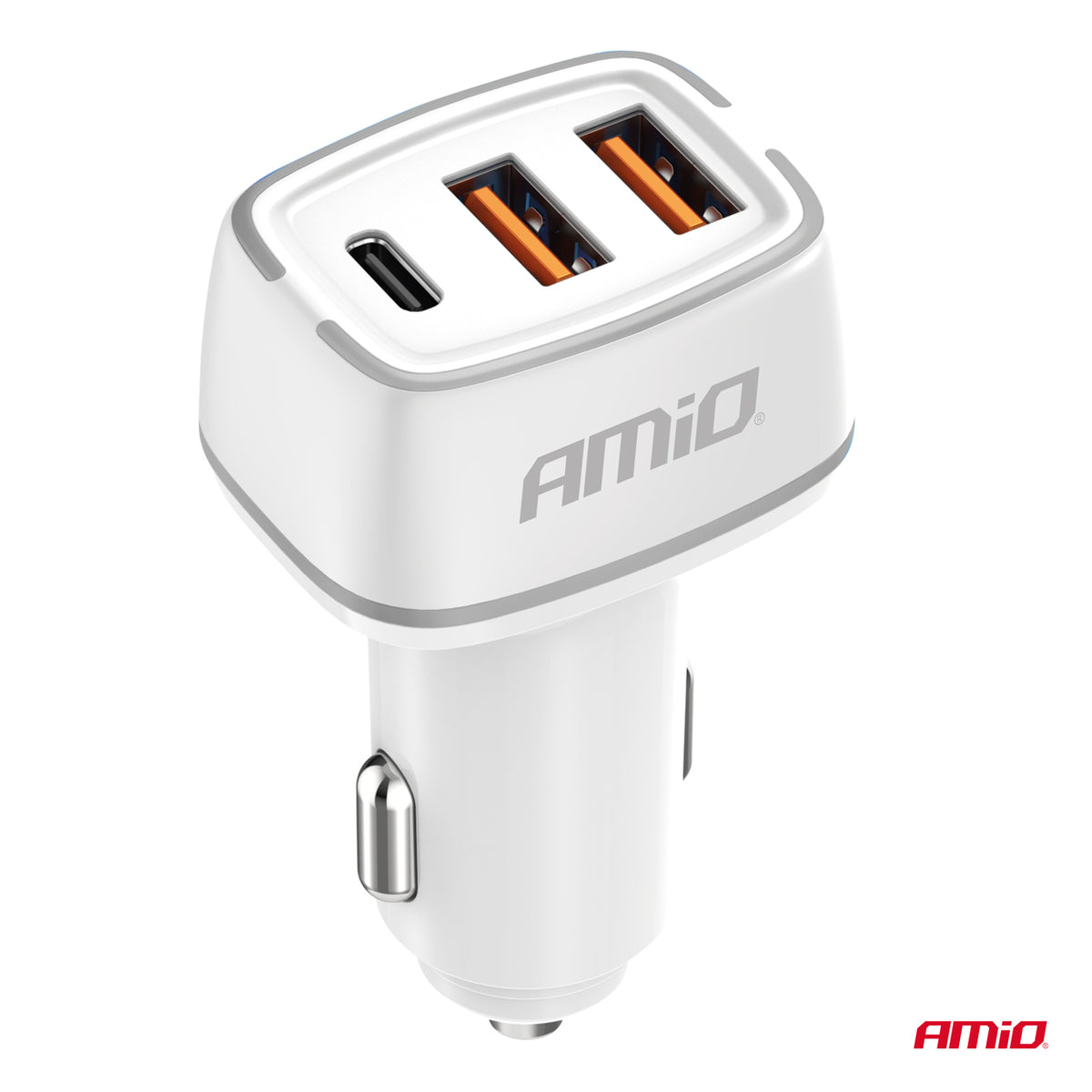 Autolader 2x USB-A + USB-C 32W 12/24V AMiO 03890 - AMiO 03890 - afbeelding 2