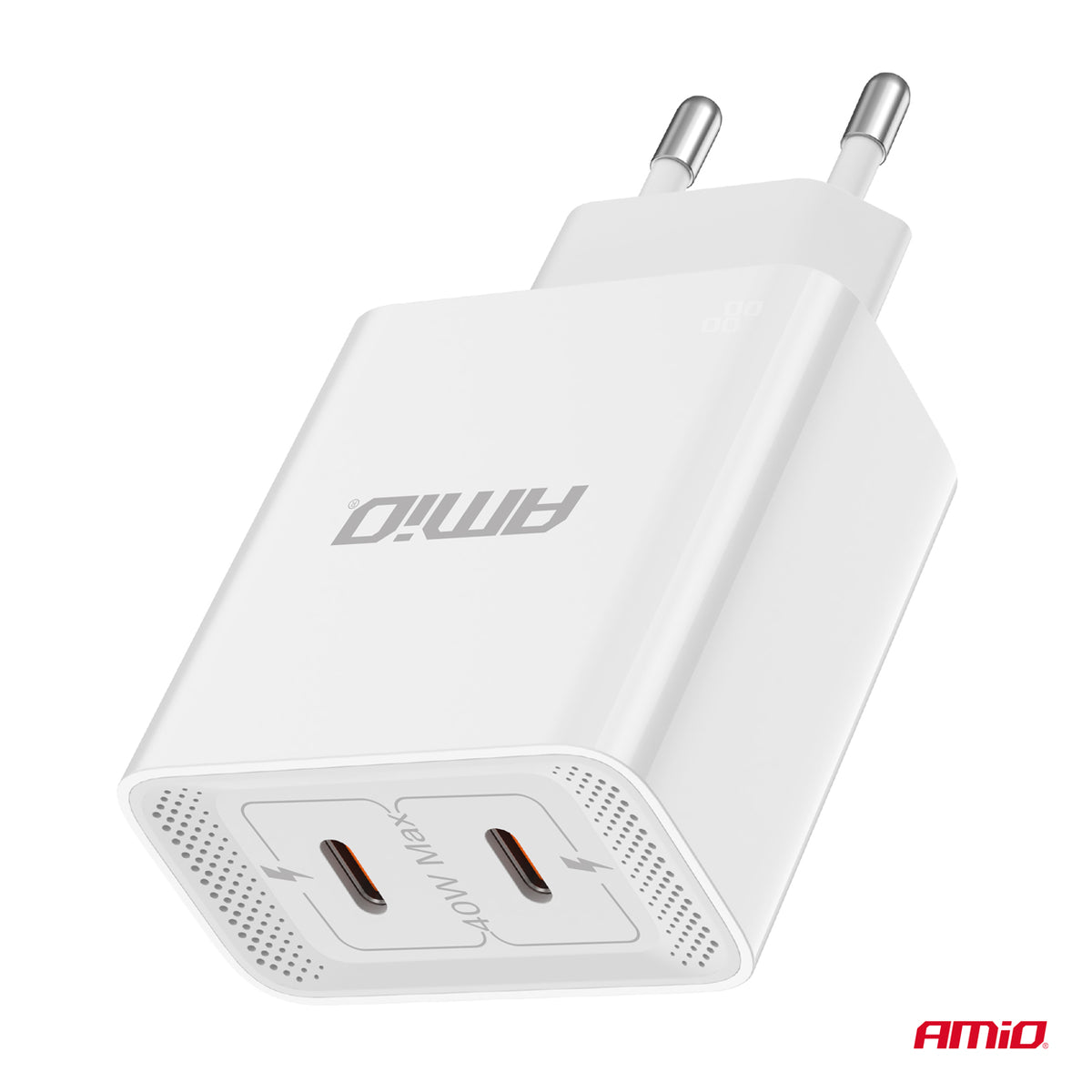 Wandlader 2xUSB-C 40W Quick Charge 230V AMiO 03892 - AMiO 03892 - afbeelding 3