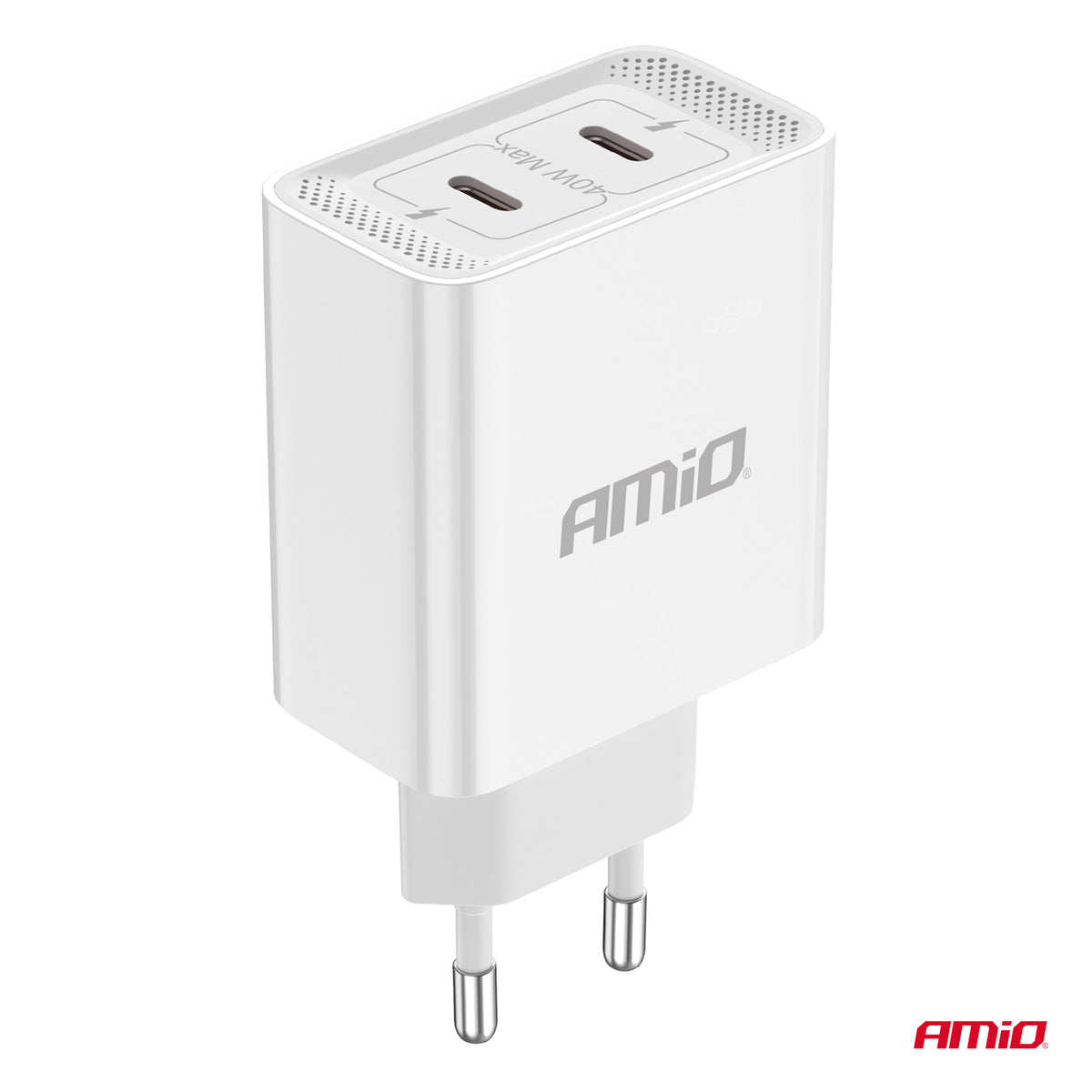 Wandlader 2xUSB-C 40W Quick Charge 230V AMiO 03892 - AMiO 03892 - afbeelding 4
