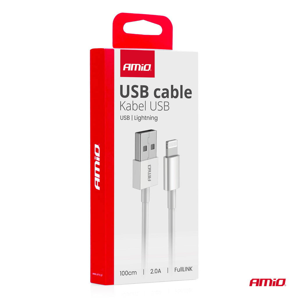 USB naar Lightning 2A 100cm FullLINK AMiO 03895 - AMiO 03895 - afbeelding 4