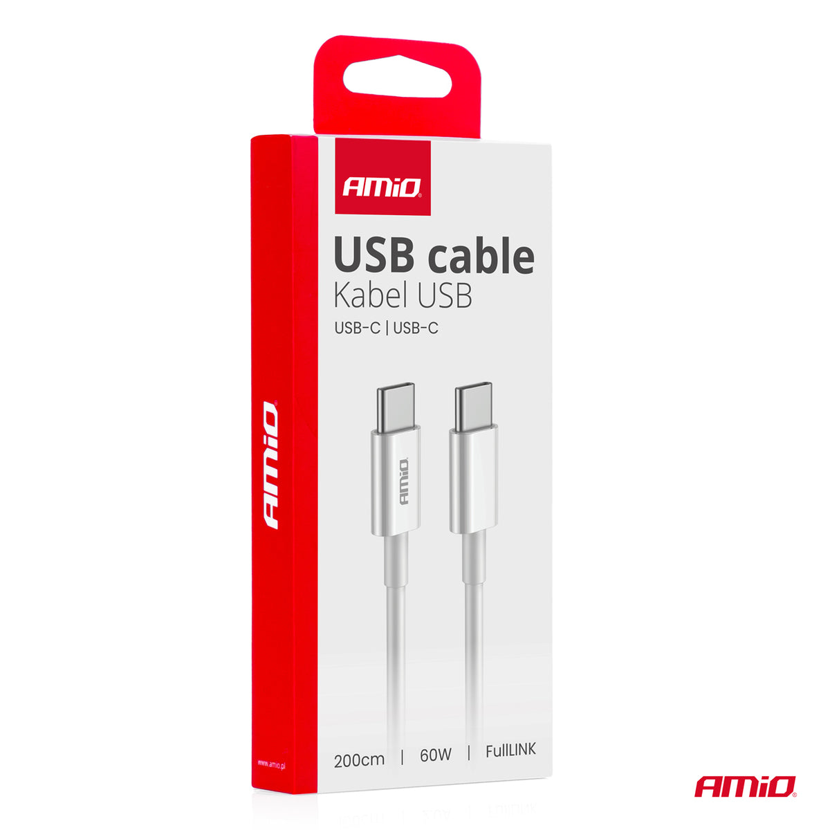 USB-C naar USB-C kabel 60W 200cm FullLINK AMiO 03897 - AMiO 03897 - afbeelding 5