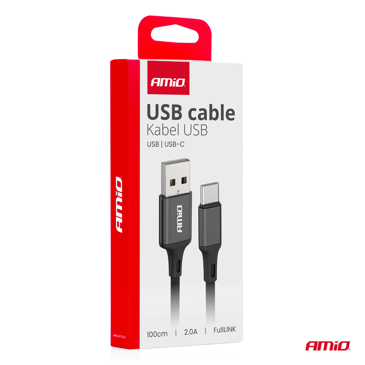 USB naar USB-C kabel 2A 100cm FullLINK AMiO 03899 - AMiO 03899 - afbeelding 4
