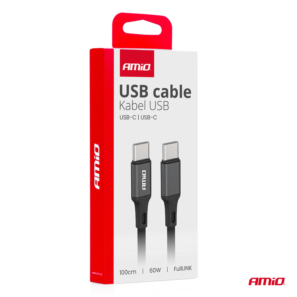 USB-C naar USB-C kabel 60W 100cm FullLINK AMiO 03902 - AMiO 03902 - afbeelding 5