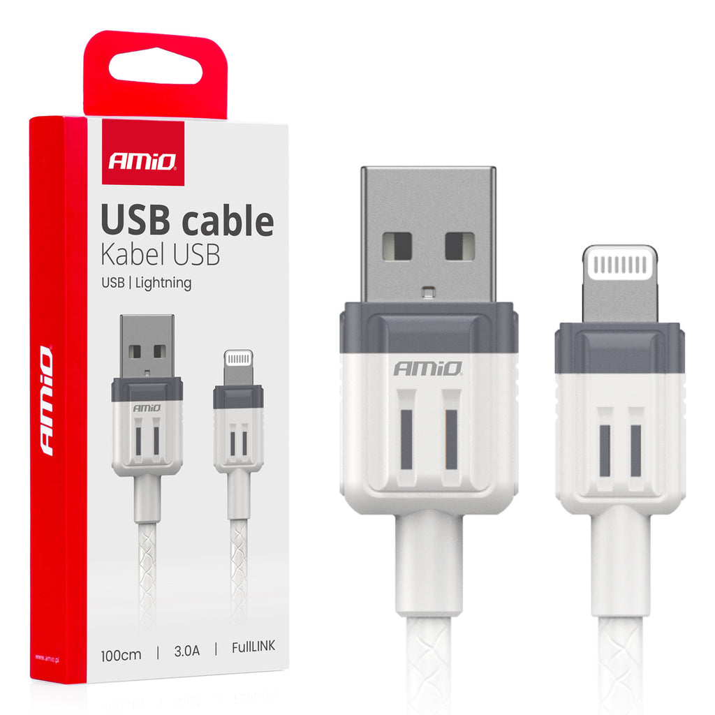 USB naar Lightning 3A 100cm FullLINK AMiO 03907 - AMiO 03907 - afbeelding 3
