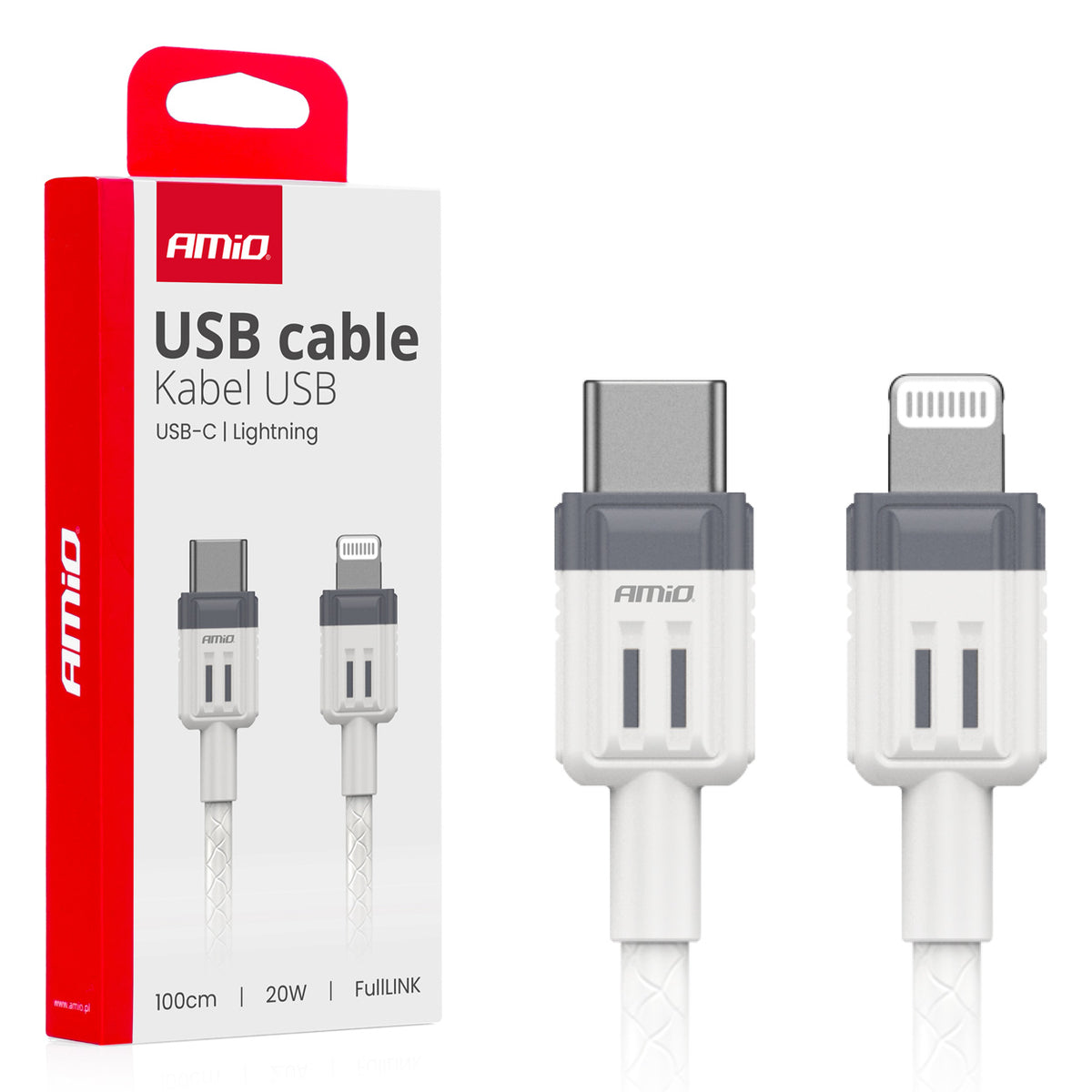 USB-C naar Lightning 20W 100cm FullLINK AMiO 03910 - AMiO 03910 - afbeelding 3