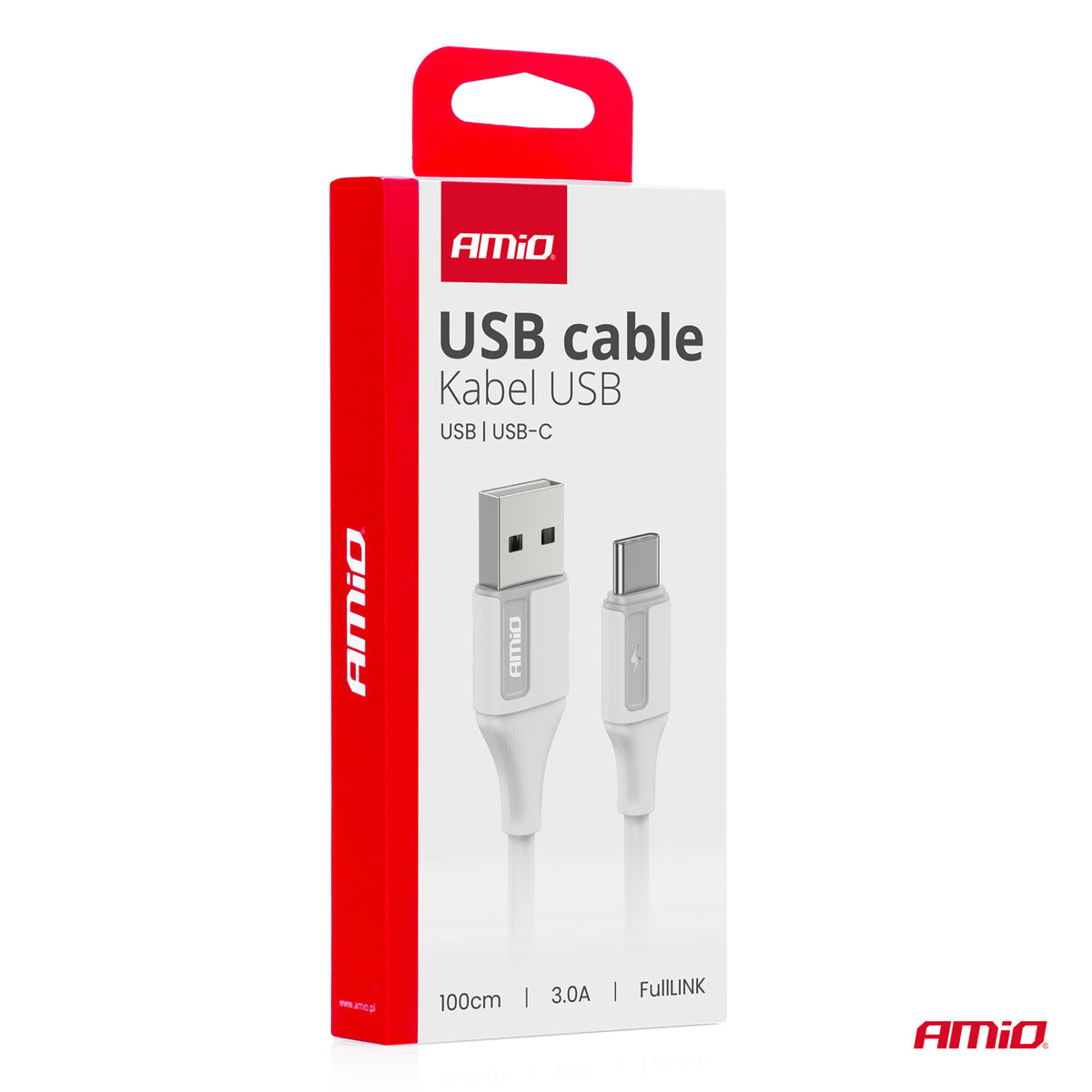 USB naar USB-C kabel 3A 100cm FullLINK AMiO 03917 - AMiO 03917 - afbeelding 4