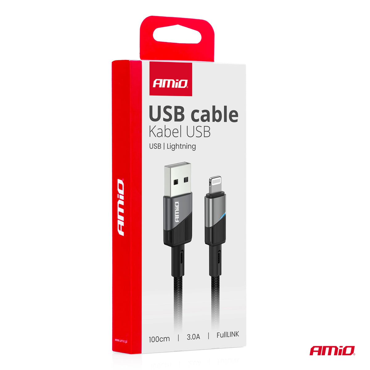 USB naar Lightning 3A 100cm FullLINK AMiO 03925 - AMiO 03925 - afbeelding 4