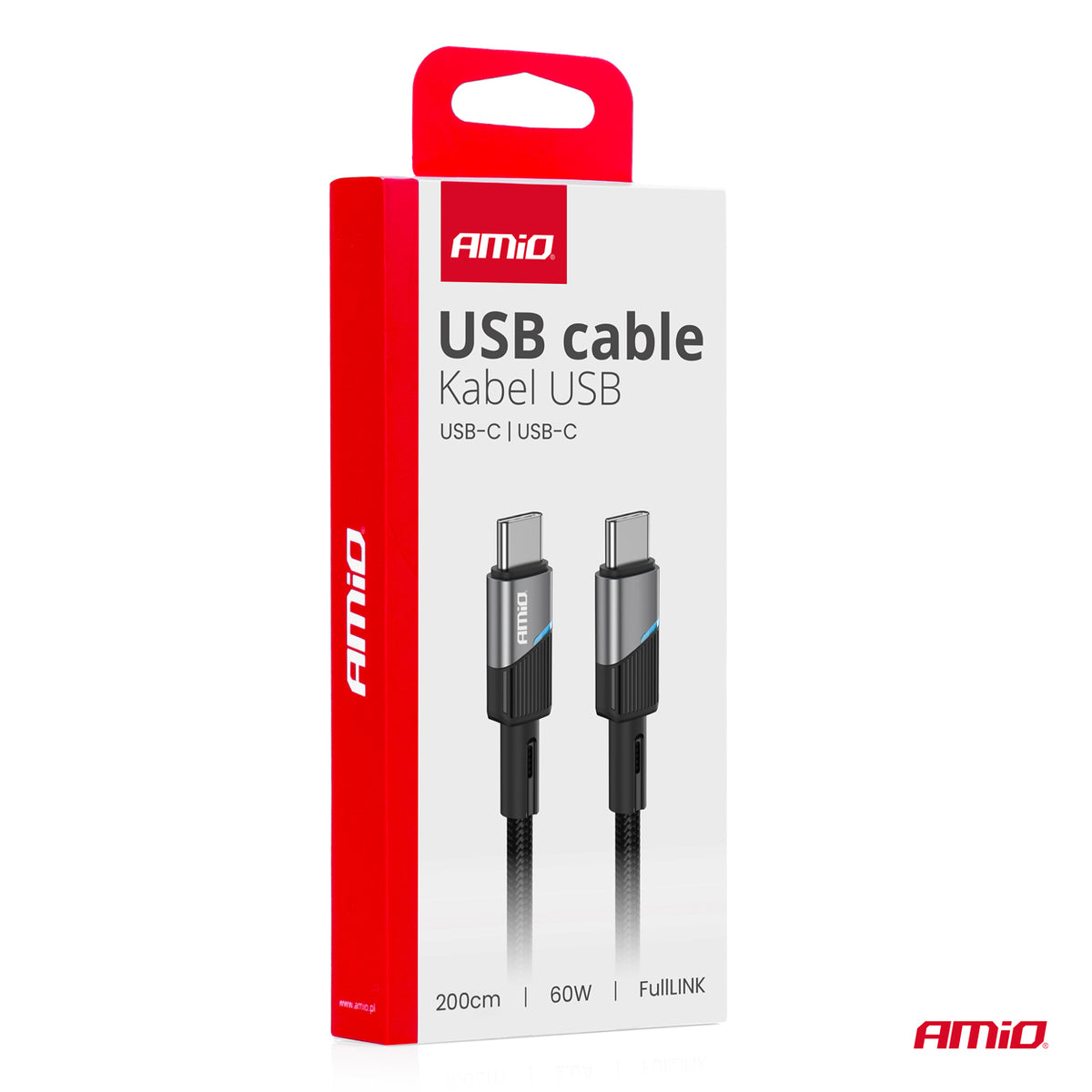 USB-C naar USB-C kabel 60W 200cm FullLINK AMiO 03927 - AMiO 03927 - afbeelding 4