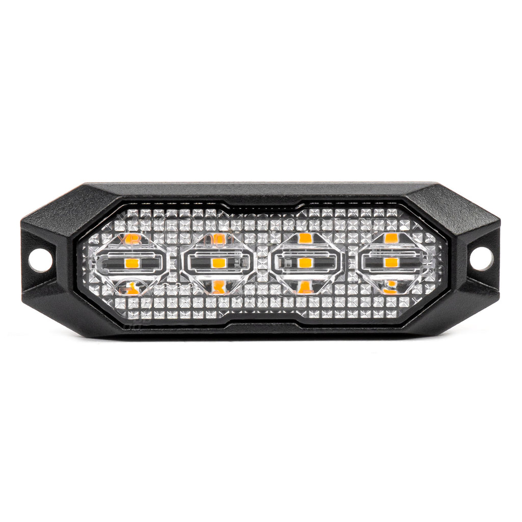Slanke amberkleurige grillbeugel zaklamp 4x3W LED R65 R10 12/24V IP6K9K AMiO 03929 - AMiO 03929 - afbeelding 1