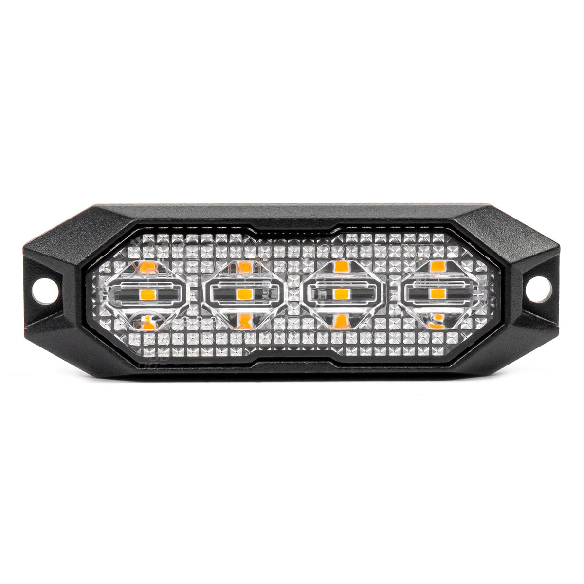 Slanke amberkleurige grillbeugel zaklamp 4x3W LED R65 R10 12/24V IP6K9K AMiO 03929 - AMiO 03929 - afbeelding 1