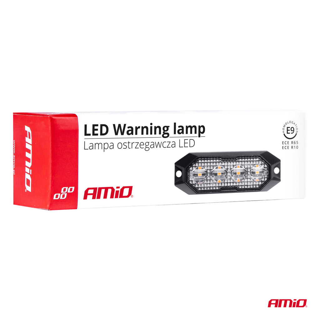 Slanke amberkleurige grillbeugel zaklamp 4x3W LED R65 R10 12/24V IP6K9K AMiO 03929 - AMiO 03929 - afbeelding 6