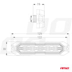 Slanke amberkleurige grillbeugel Flash lamp 6x3W LED R65 R10 12/24V IP6K9K AMiO 03930 - AMiO 03930 - afbeelding 5
