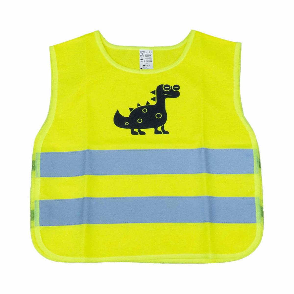Veiligheidsvest voor kinderen geel met certificaat DINOSAUR AMiO 03936 - AMiO 03936 - afbeelding 1