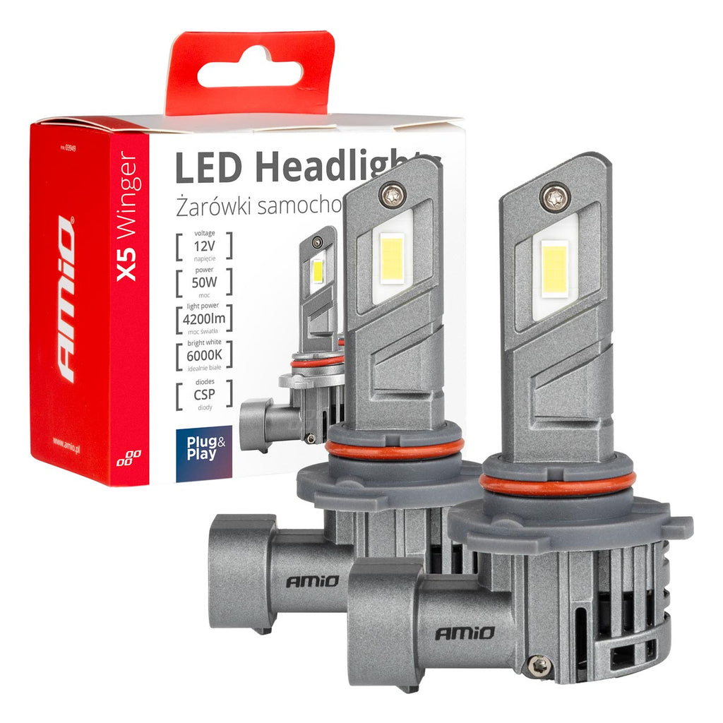 LED Koplampen X5-serie WINGER HB3 6000K max 50W AMiO 03948 - AMiO 03948 - afbeelding 1