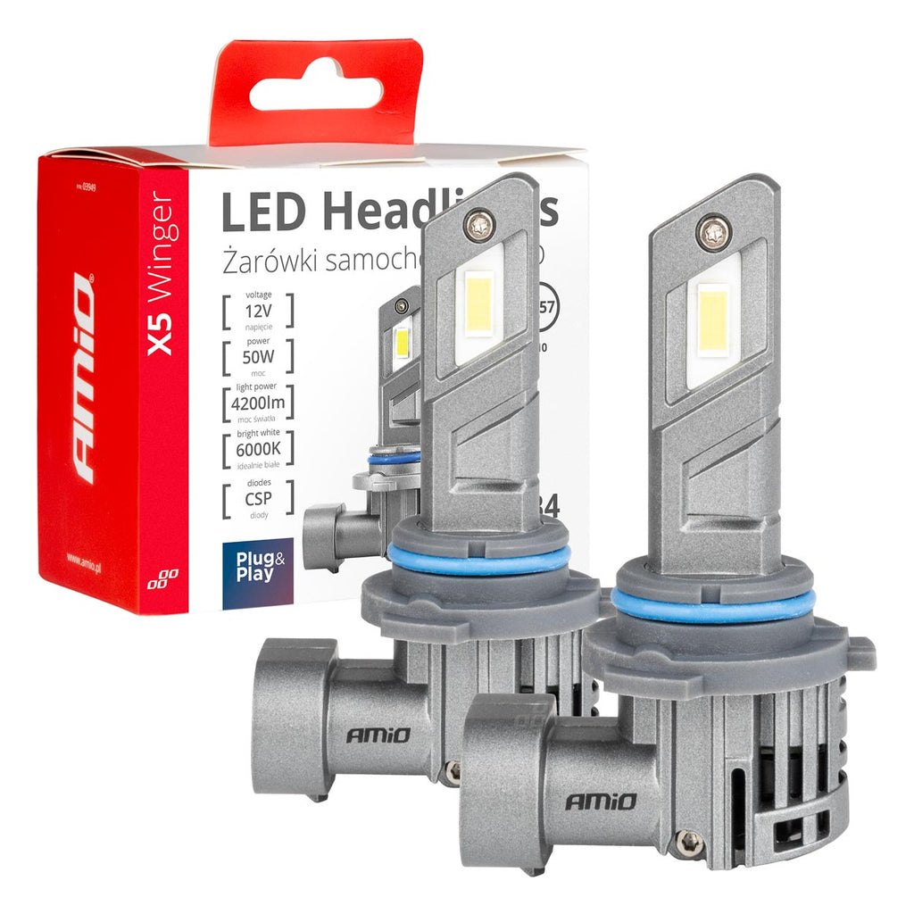 LED Koplampen X5-serie WINGER HB4 6000K max 50W AMiO 03949 - AMiO 03949 - afbeelding 1