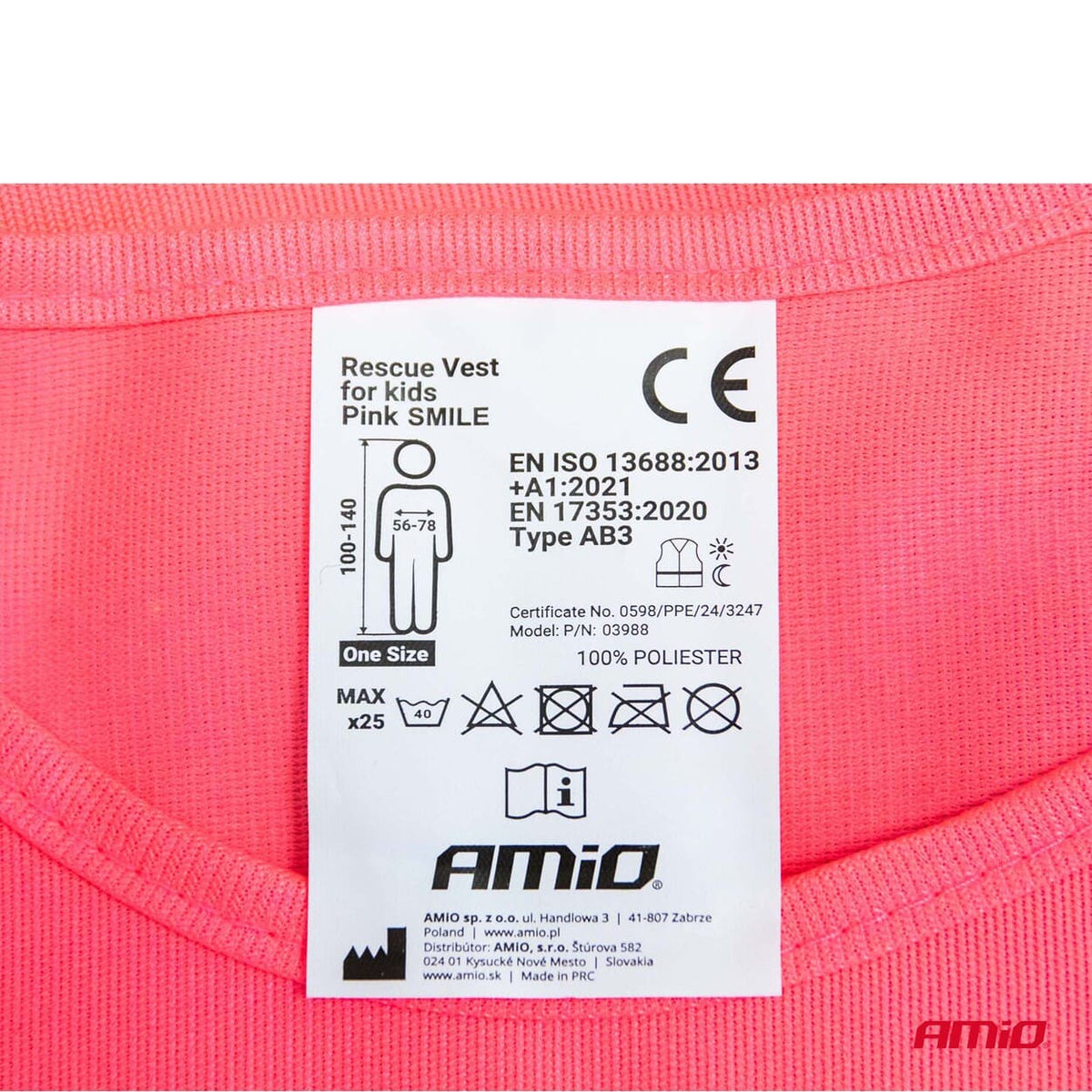 Reddingsvest voor kinderen roze SMILE AMiO 03988 - AMiO 03988 - afbeelding 3