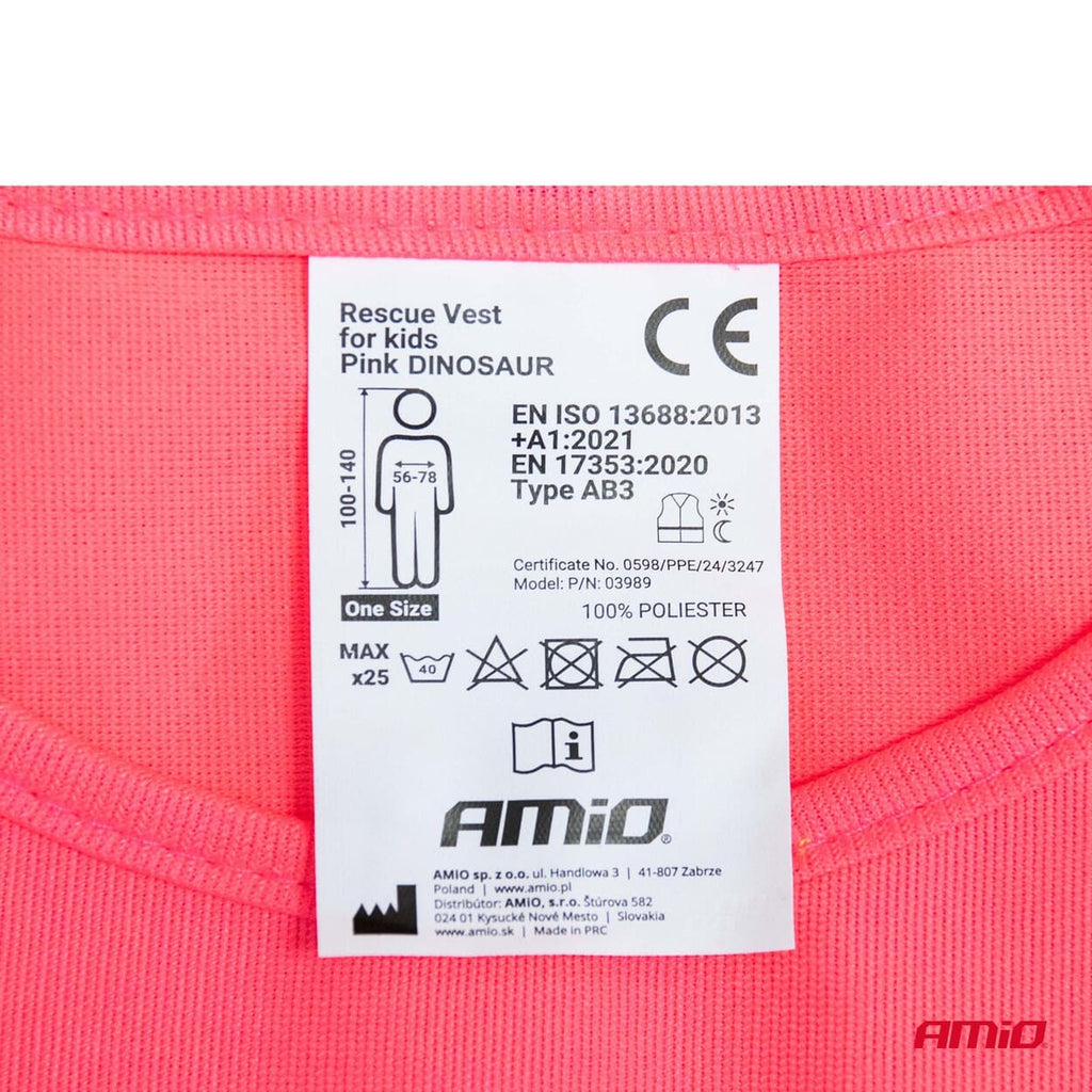 Reddingsvest voor kinderen roze DINOSAUR AMiO 03989 - AMiO 03989 - afbeelding 3