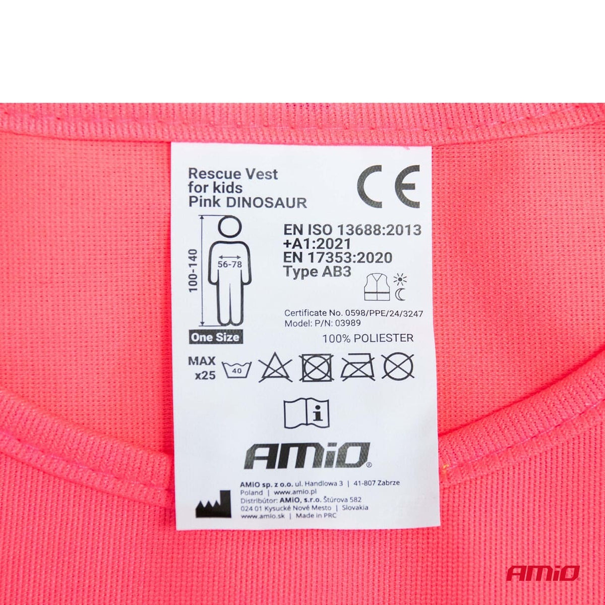 Reddingsvest voor kinderen roze DINOSAUR AMiO 03989 - AMiO 03989 - afbeelding 3
