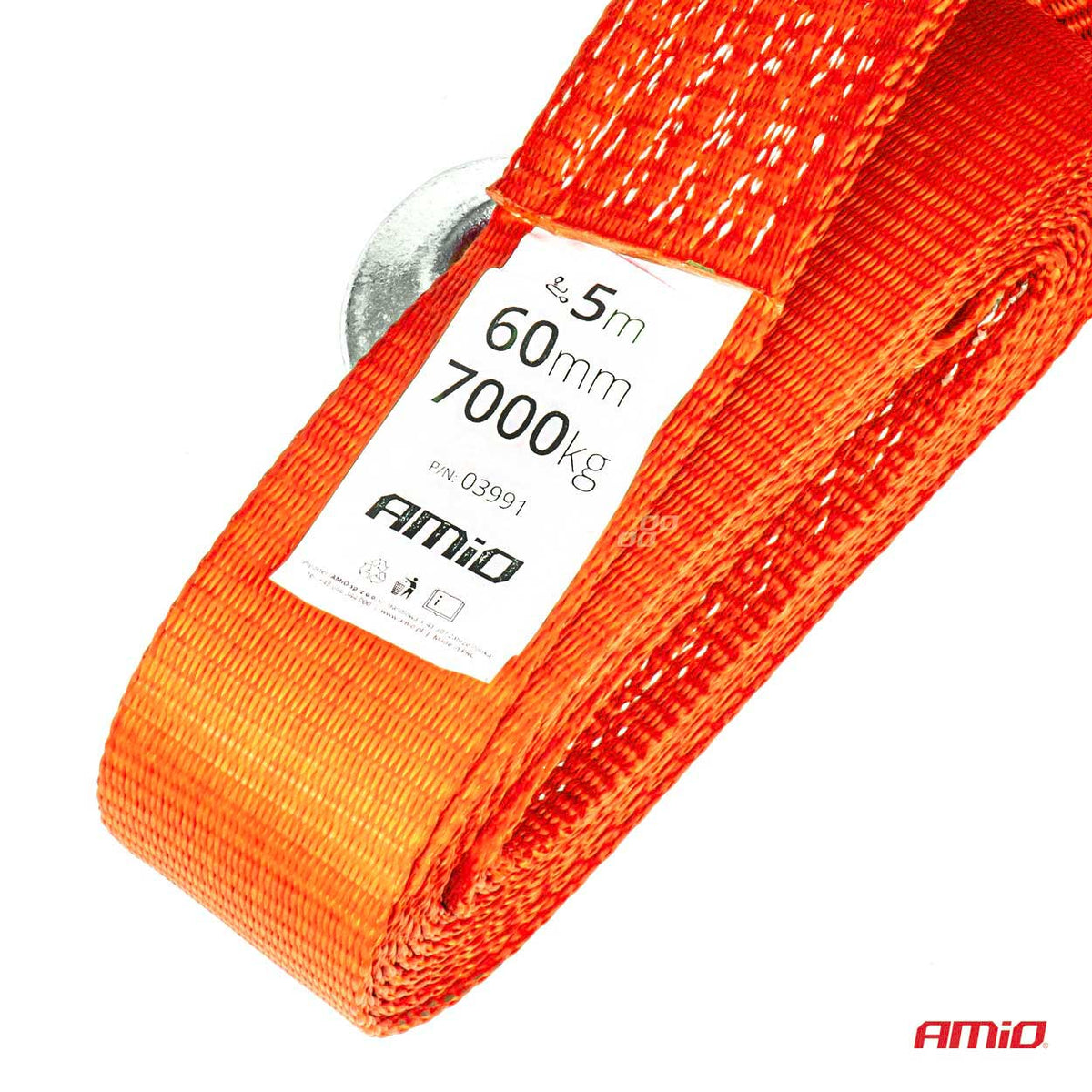 Trekriem 7000kg 60mm 5m haak+haak AMiO 03991 - AMiO 03991 - afbeelding 2