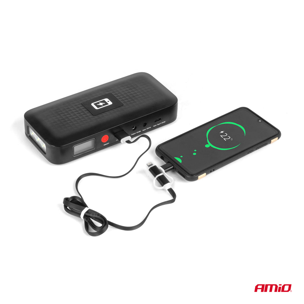 Draagbare jumpstarter powerbank 12V 12Ah 800A AMiO 04055 - AMiO 04055 - afbeelding 6