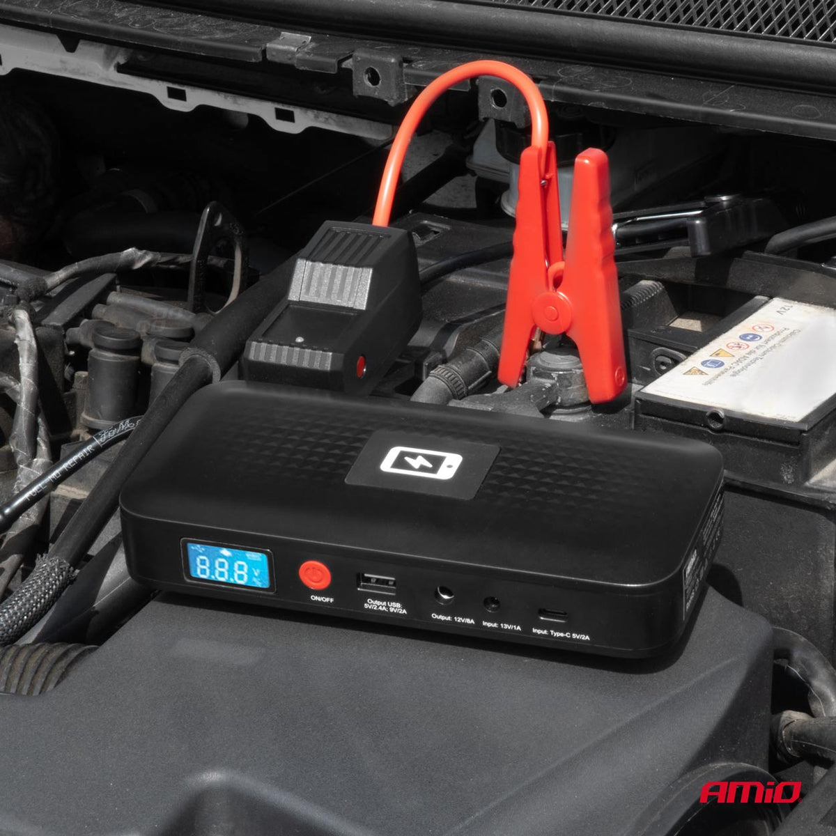 Draagbare jumpstarter powerbank 12V 12Ah 800A AMiO 04055 - AMiO 04055 - afbeelding 8