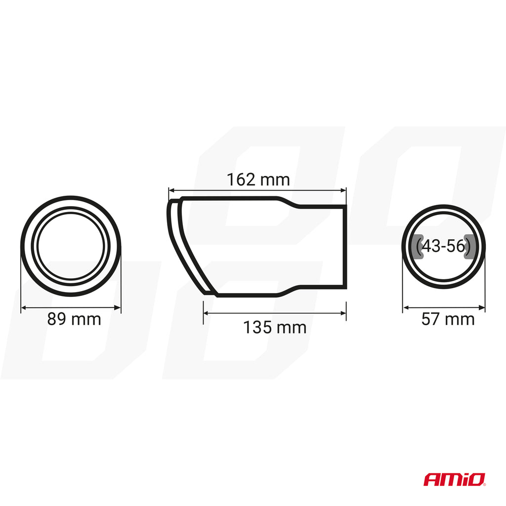 Uitlaatdempertip RVS chroom AMiO 04064 - AMiO 04064 - afbeelding 5