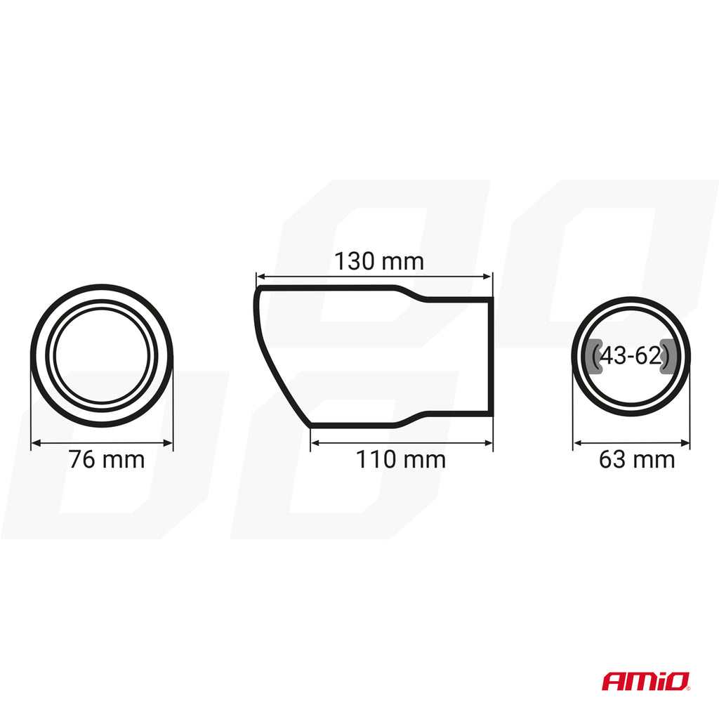 Uitlaatdempertip RVS blauw AMiO 04072 - AMiO 04072 - afbeelding 5