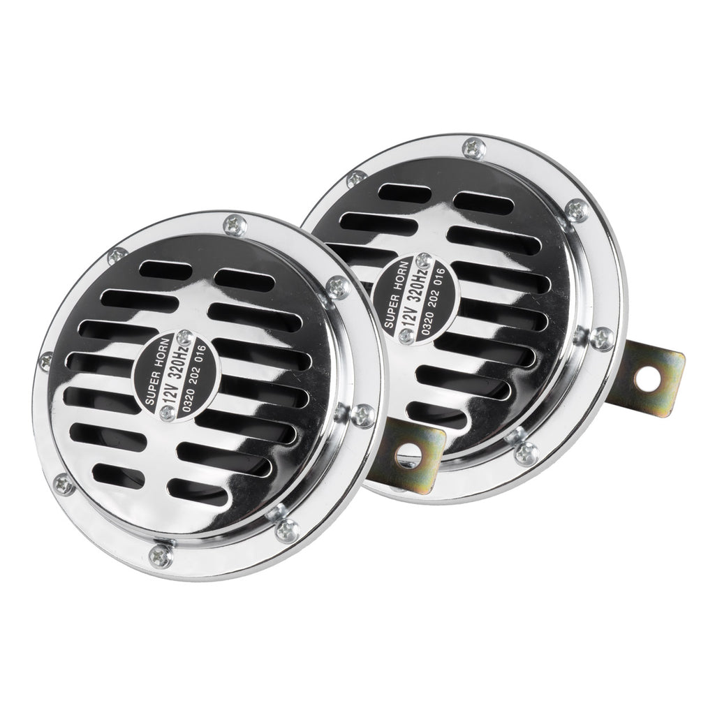 Claxon geluidssignaal chroom 125 mm 12V AMiO 04074 - AMiO 04074 - afbeelding 1