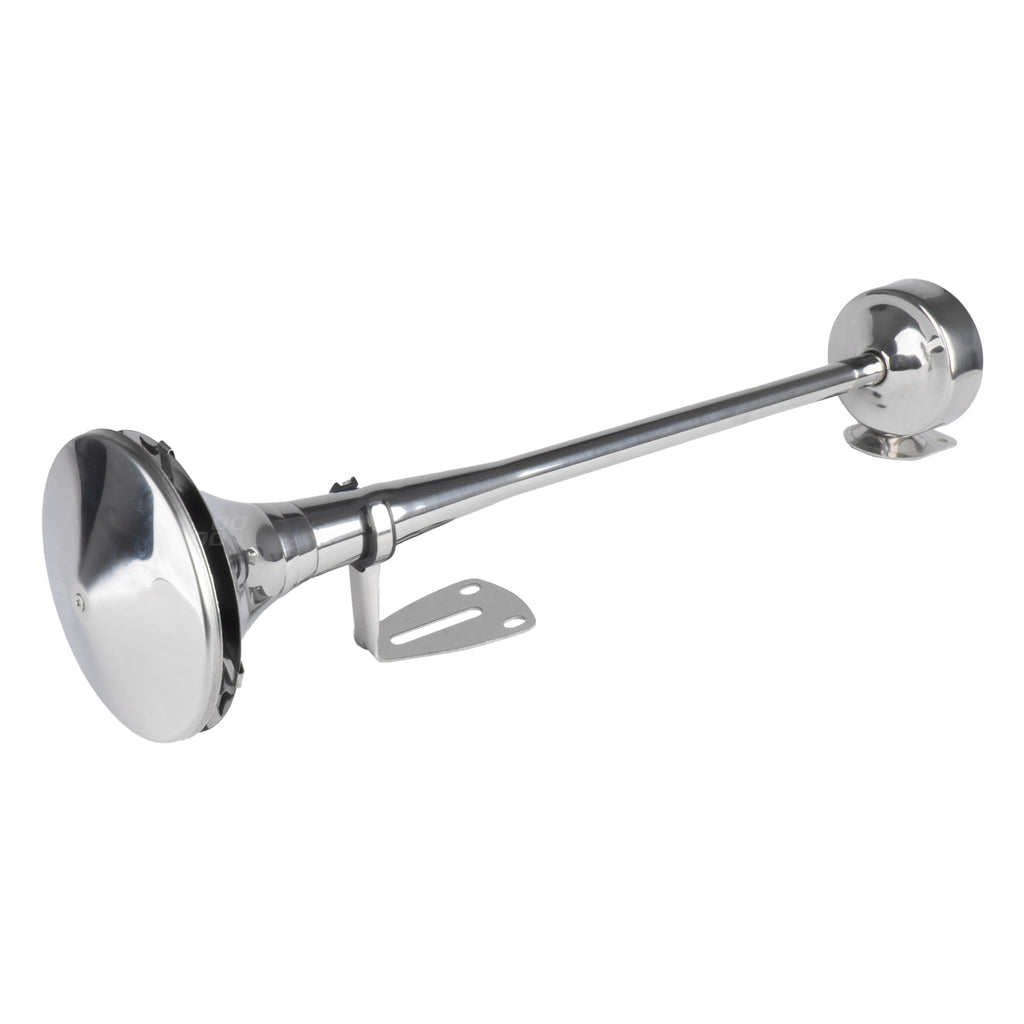 Claxon fanfare geluidssignaal chroom 520mm 12V 24V HighTone AMiO 04077 - AMiO 04077 - afbeelding 1