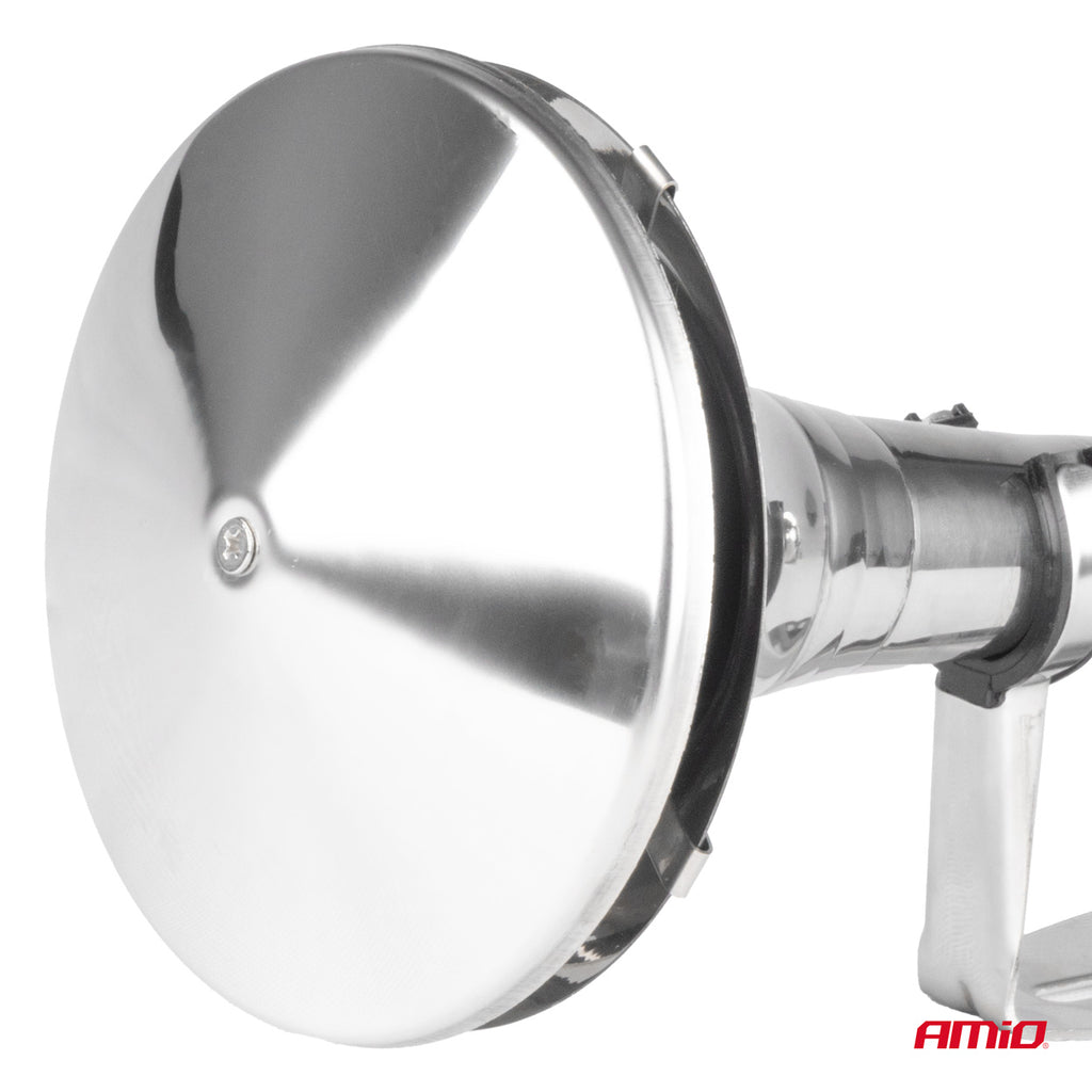Claxon fanfare signaal chroom 620mm 12V 24V LowTone AMiO 04078 - AMiO 04078 - afbeelding 6