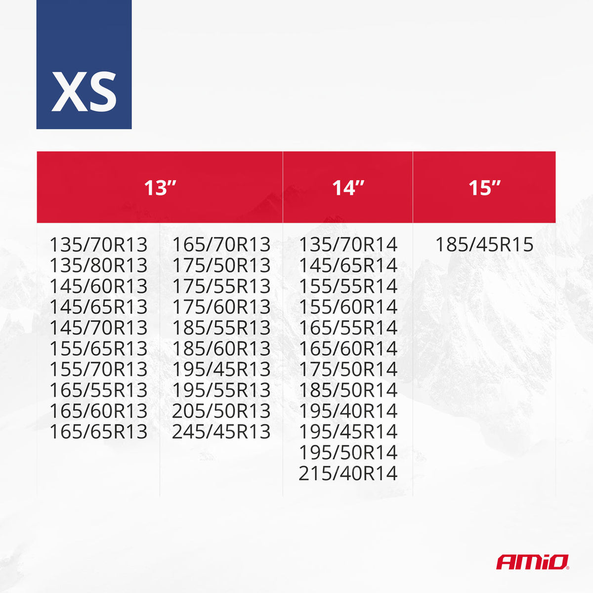 Textiel sneeuwkettingen XS EN16662-1 Önorm V5121 2 stuks AMiO 04079 - AMiO 04079 - afbeelding 11