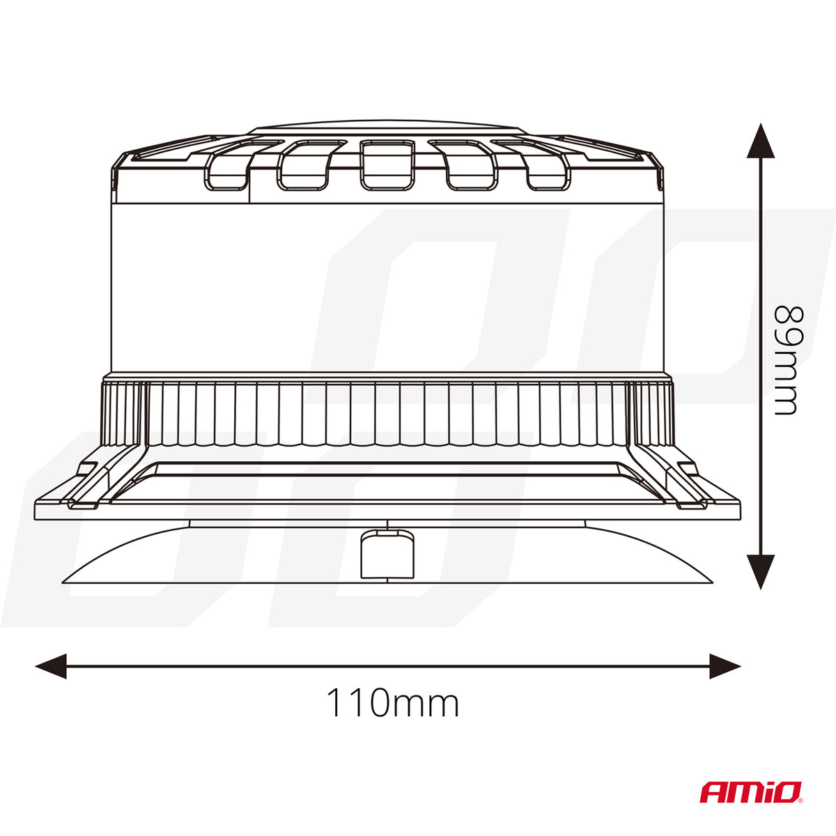 LED Waarschuwingslamp heavy duty W28M 12V 24V AMiO 04105 - AMiO 04105 - afbeelding 6