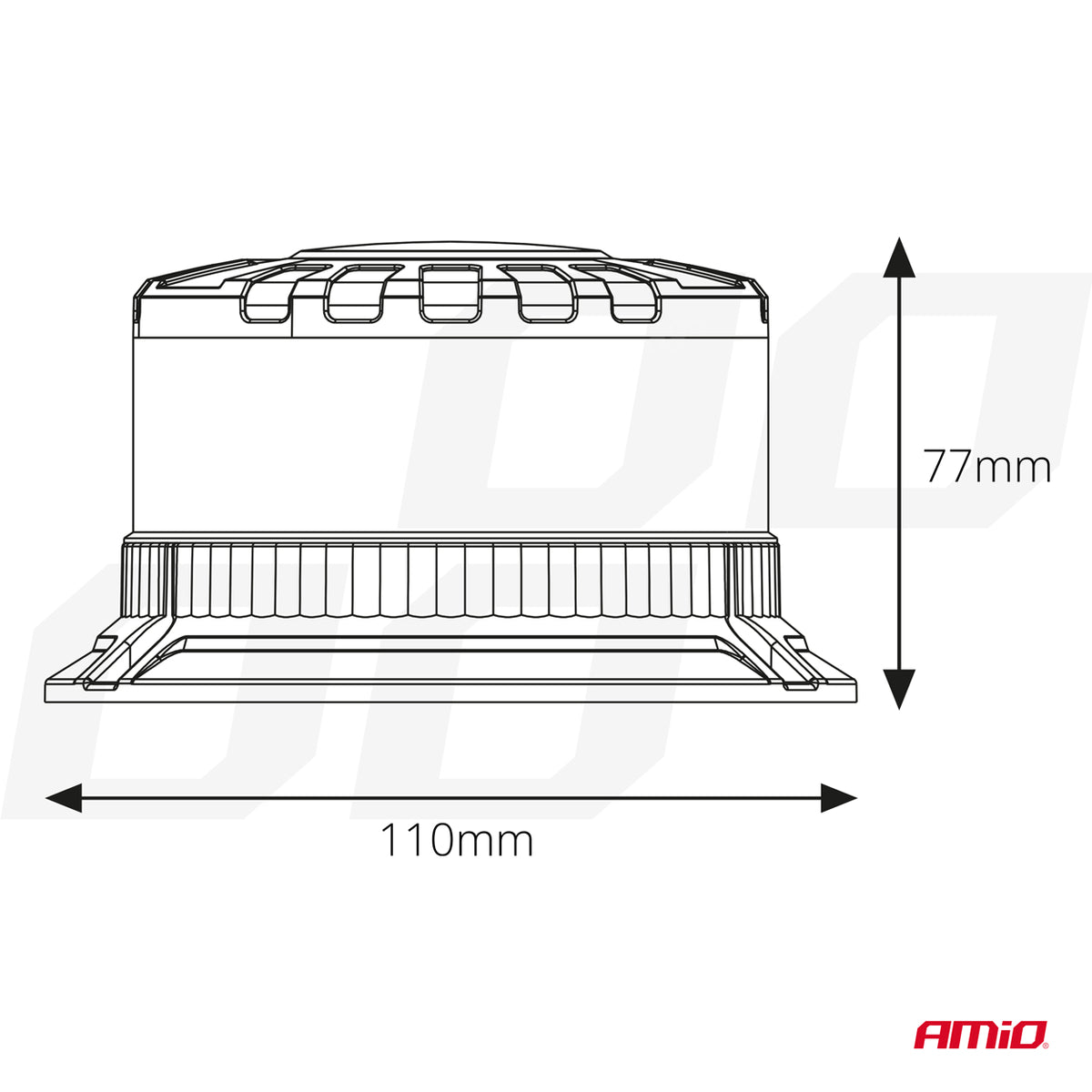 LED Waarschuwingslamp heavy duty W28B 12V 24V AMiO 04106 - AMiO 04106 - afbeelding 5