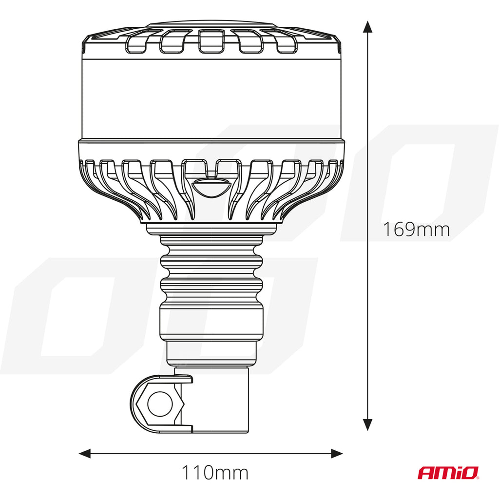 LED Waarschuwingslamp heavy duty W28P 12V 24V AMiO 04107 - AMiO 04107 - afbeelding 7