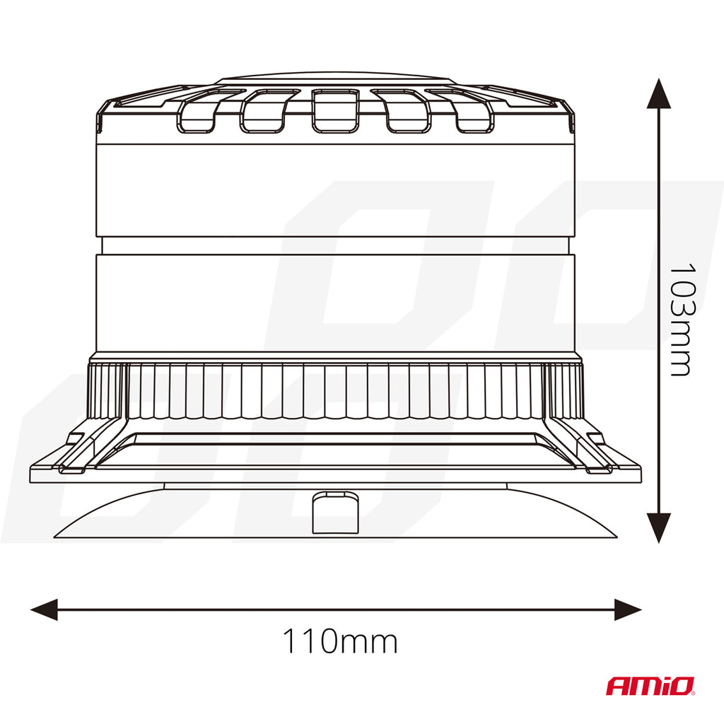 LED Waarschuwingslamp heavy duty W29M 12V 24V AMiO 04110 - AMiO 04110 - afbeelding 6