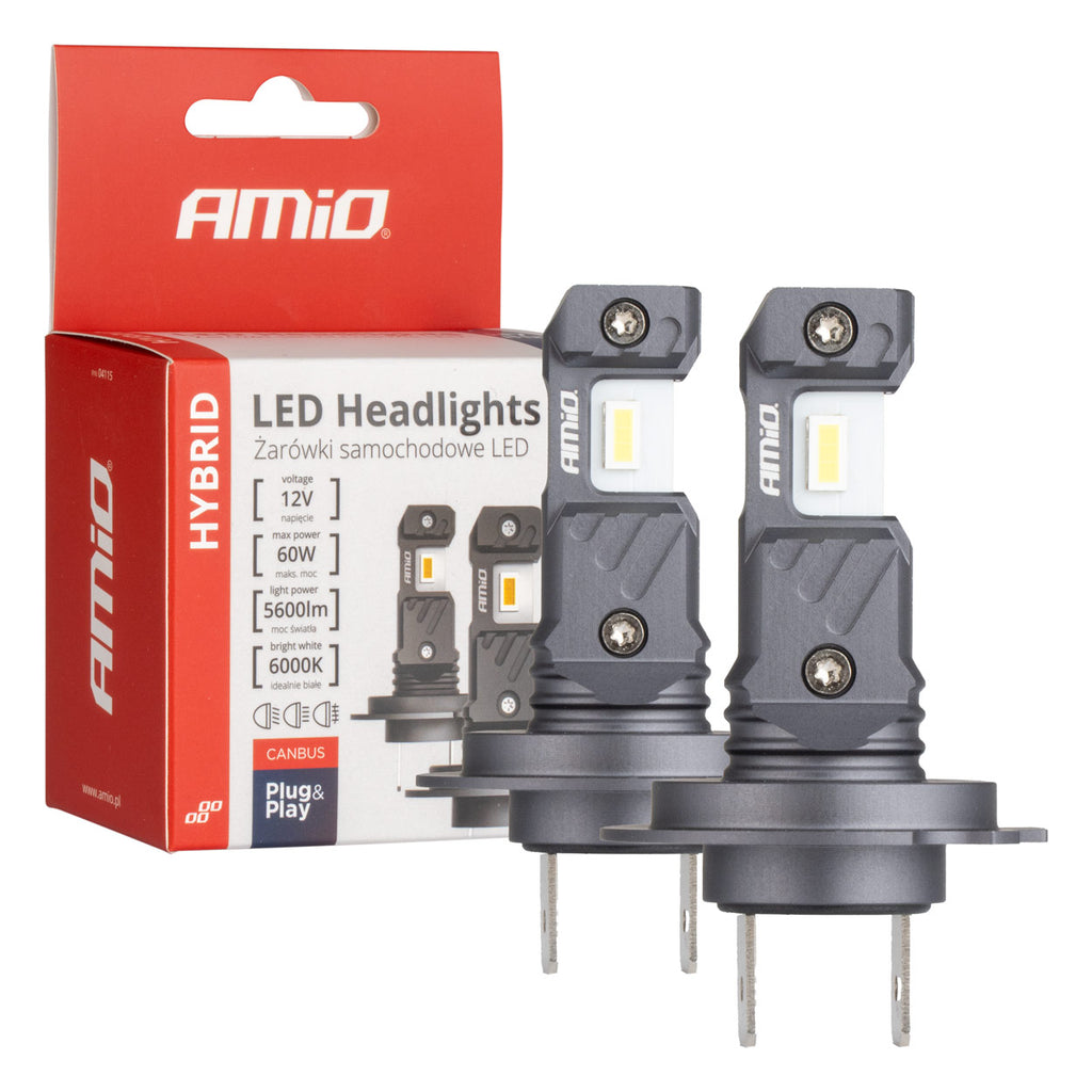 LED Koplampen Hybride serie H7 H18 6000K Canbus 60W AMiO 04115 - AMiO 04115 - afbeelding 1