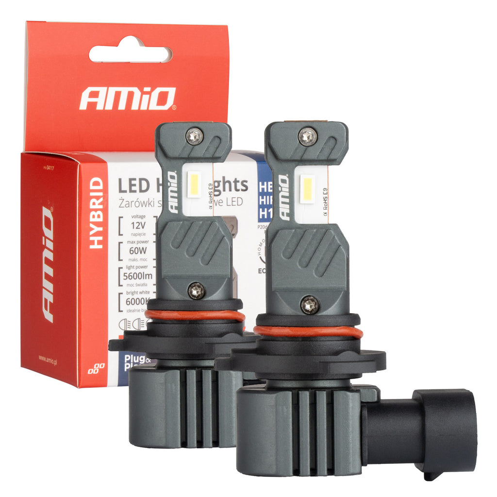 LED Koplampen Hybride serie HB3 HIR1 H10 6000K Canbus 60W AMiO 04117 - AMiO 04117 - afbeelding 5